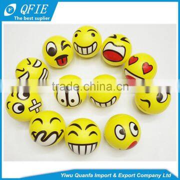 High quality 5cm soft foam PU emoji anti stress ball for promotional toys