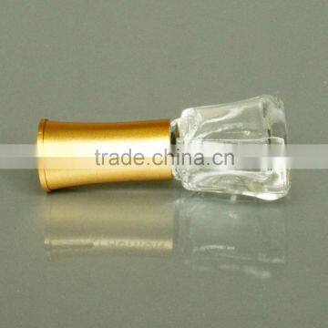 China Cheap Nail Polish Bottle Clear Nail Gel Polish Bottle With Gold Cap and Brush photo-2