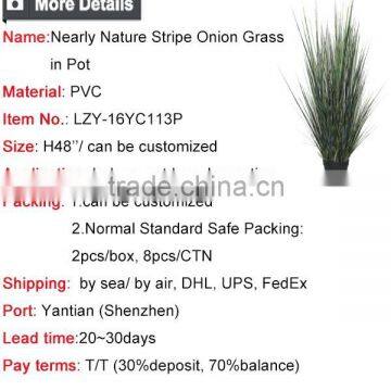 36 / 48 / 60 Inch Nearly Nature Artificial Grass Potted Striped Onion Grass Decorative Weed Pots Plant photo-6