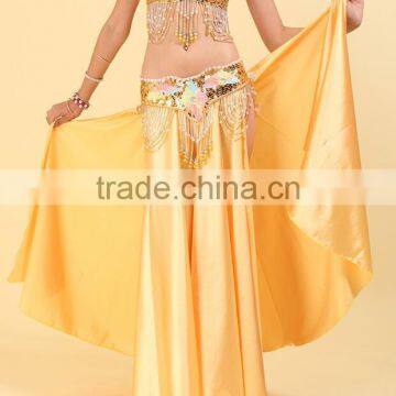 Yifusha women sexy gold long dance skirt for belly dance Q5024