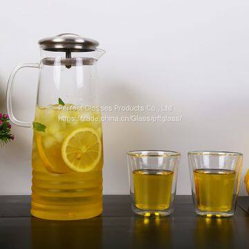 Water Bottle Wholesale Glass Bottle Wholesale Water Jug Glass Decanter Glass Bottle for Kitchen Resturant and Hotel photo-2