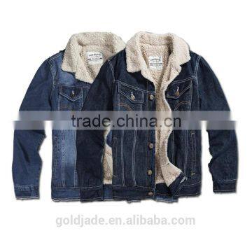 2016 Wholesale Custom Fleece Lined Denim Jacket Men Winter Jackets photo-4