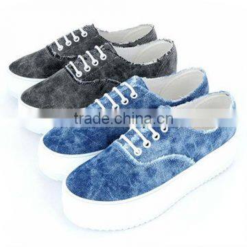 2ssd0189 platform L Lace up fashion denim sneakers