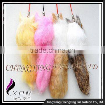 CX-P-02 Lovely Design Wholesale Genuine Rabbit Fur Mobile Phone Chain photo-2