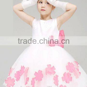 Fashion Fluffy Baby Girl Princess Tulle Party Dress With Petal Wedding Dress photo-3
