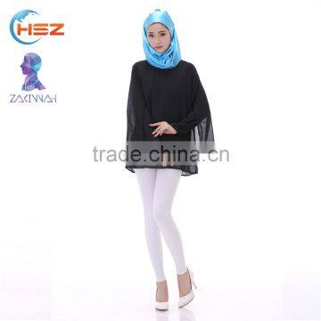 Zakiyyah 5517 China Supplier Ethnic Islamic Short Blouse Kaftan Tops Abaya for Malaysia Women Thick Chiffon Clothing