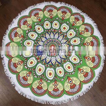 Peacock Mandala Round Tapestry Throw Hippie Gypsy Beach Blanket Yoga Mat Boho photo-2