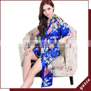 Bridal silk robe Custom made women robe Long Nightgown 0609002