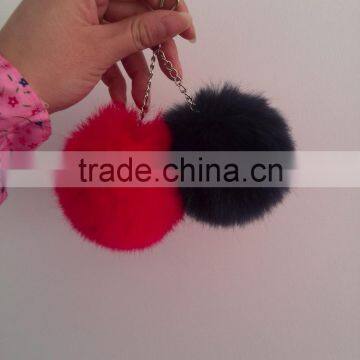New Products Faux Fox Fur Pom Keychain photo-2