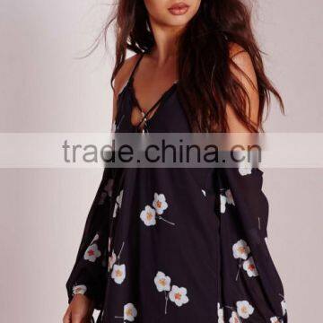 New Summer Collection Wholesale Floral Printing High Quality Chiffon Style Blouse photo-4