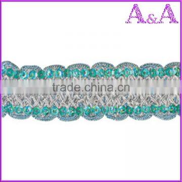 Wholesale Black Braided Embroidered Woven Decorative Metal Chain Trim photo-6