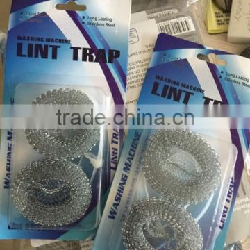 Stainless iron steel lint trap 2 pcs plastic tie