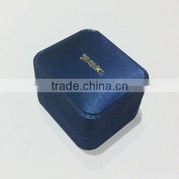 Double Ring Premium Jewelry Box Sapphire Blue