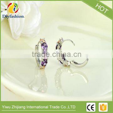 Latest Design Jewelry Copper Material Gold Plated Cubic Zirconia cz Stud Earrings photo-4