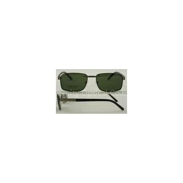 Blue / Green Metal Square Eyeglass Frames With Clip On Sunglasses For Mens