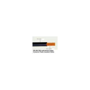 X26 450-750V multi-strand Copper Conductor Plastic Insulated Cables