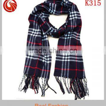 Plaid Pattern Two Layers Silk Men Scarf