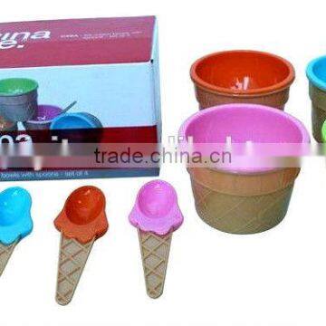 factory directly sell double wall plastic ice cream cup set