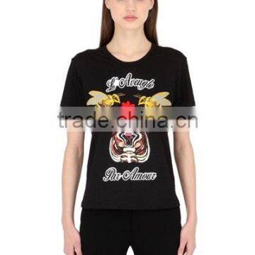 New Womens Cotton Silk Screen Printed T-Shirt Customize Ladies O Neck Short Sleeve Printed T Shirts photo-2