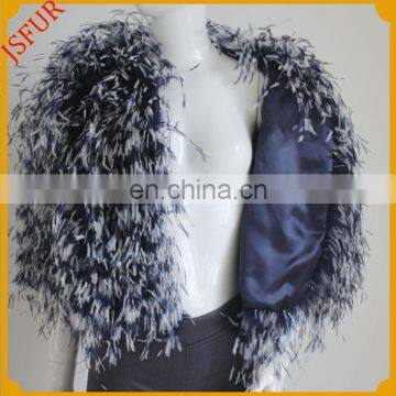 Fashion Adult Women Outwear Winter Ostrich Feather Fur Coat