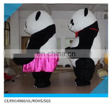 2.6- 3M Wearing panda Fur Inflatable Animal Costume For Wedding Party Use