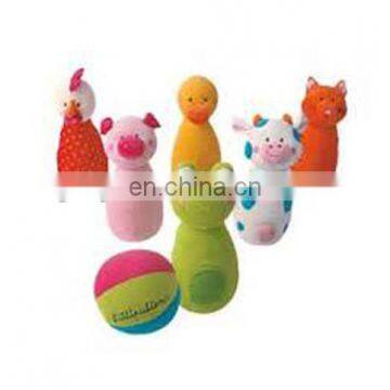 A set of soft animal styles bowling toys for baby