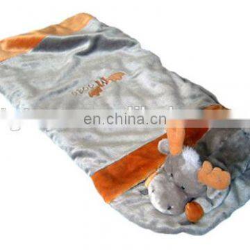 Children sleeping bag with animal pillow plush elf sleeping bag