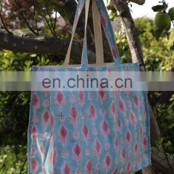 Cotton Canvas Designer Block Prnted Bag Women Tote bags Messenegr carry bags