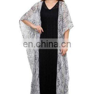 BROKEN UP LACE TRIM KAFTAN