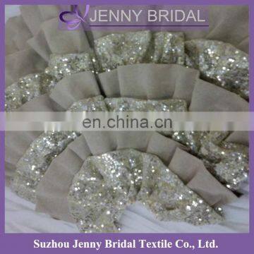 CTS001B Sequin and Burlap Christmas Embroidery Tree Skirt photo-3