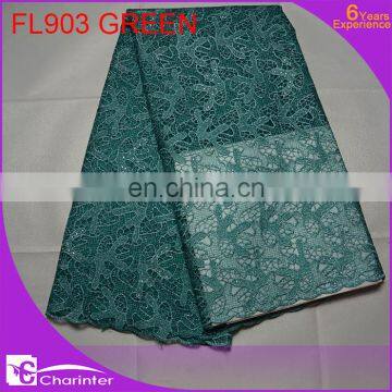 african lace/fashion french lace/african swiss voile lace/african water soluble lace/african embroidery lace FL903 green