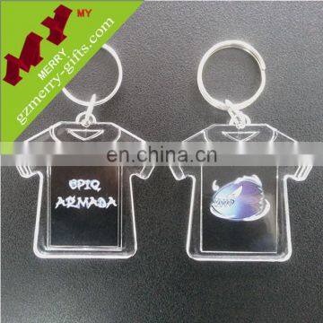 Pretty logo different shape T-shirt cheap photo acrylic keychain