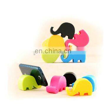 Elephant design silicon cell phone holder for desk/soft silicone mobile phone holders