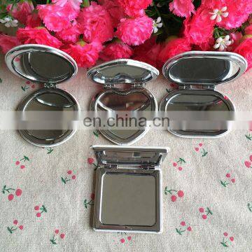 Mini Beauty pocket mirror portable double sides matel frame cosmetic makeup pocket mirror