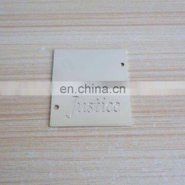 Engraved Justice Brass Logo Plate