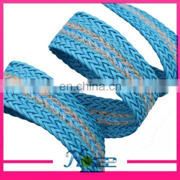 Fashion braided jute cord jute webbing rope for shoe bag and garment