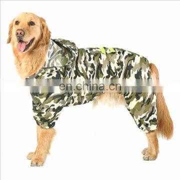 High Quality Classic Waterproof Pet  Clothes Rain Jacket Dog Hooded Rain Coat For Medium And Large Dogs