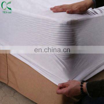 Waterproof bleach 90gsm 100% polyester Knitted cloth PUL fabric for mattress protector