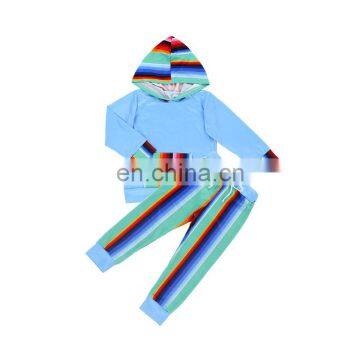 Baby Girls Long Sleeve Serape Hoodie Tops and Pants Outfit with Pocket Clothing Set Factory Direct Sale