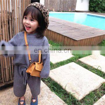 2020 Autumn New Products Korean Girl Casual Loose Core-spun Yarn Sweater Set for Kids