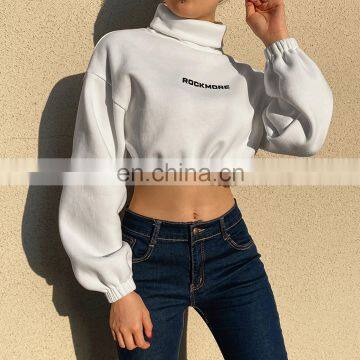 LAITE H2016 Autumn Women Sweatshirts Ladies High Collar Crop Top Sweatshirts Women Printed Clothing photo-2