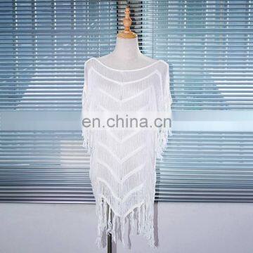 Beach Cover up 2019 Crochet Pareos Tassel Women Swimwear Saida de Praia Beachwear Coverups Canga Robe de Plage Beach Dress photo-4