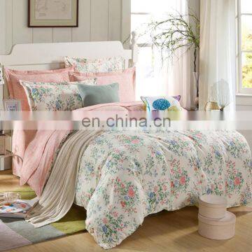 2020 Factory Direct Supply Custom Design Reactive Printing Floral Luxury Small MOQ Washed Cotton Fabric 4pcs Comfort Bedding Set photo-2