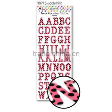 DIY Craft Scrapbook Colourful Animal Print Alphabet Sticker Furry Felt Letter Sticker photo-3