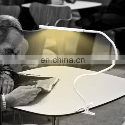 Amazon Sell Adjustable Metal Silicone Gooseneck Led Energy Saving Light Bedside Touch Book Reading Table Lamp With Clamp photo-2