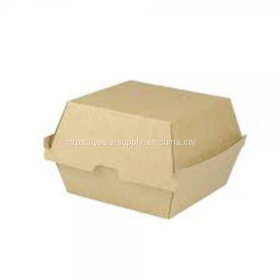 Custom 13*13*10cm Food Grade White Cardboard Paper/Brown kraft paper/corrugate paper hamburger Burger Box, Medium Large Size Box