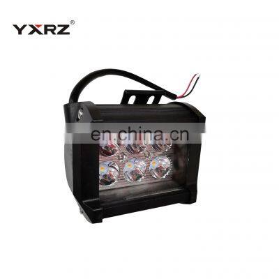 Factory price universal 18w flash two color h4 led head light motor square shape motorcycle headlight