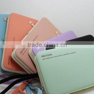 Carteira Feminina 2015 Famous Brand Wallet High Quality PU Leather Girl Cluth Double Zipper Purse Decorated With High Heeled photo-3