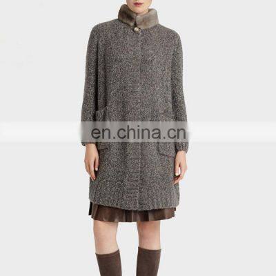 Crown Lamb Wool Women Sweater Coat