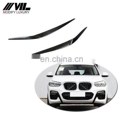 for BMW X3 Carbon Fiber Headlight Covers Eyebrows Eyelids 2018-2019